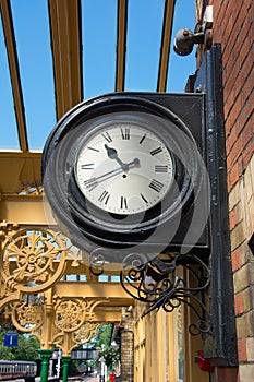 Vintage railway station wall mounted clock.