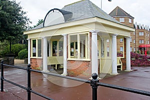 Vintage Rain Shelter in seaside town