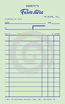 Vintage Receipt Card