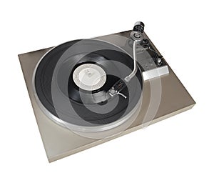 Vintage record player with vinyl record