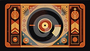 A vintage record sleeve on display showcasing the intricate artwork and design that accompanies a wellpreserved record photo