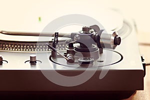 Vintage Record Turntable Player Tonearm Mechanism photo
