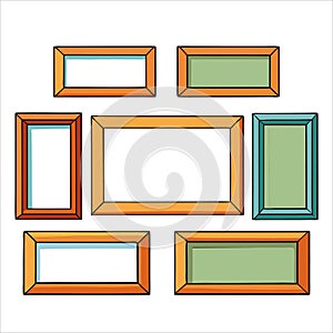 Vintage Rectangular Frame Vector Set â Elegant Ornamental Border Collection