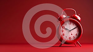 The Vintage Red Alarm Clock.AI generated image