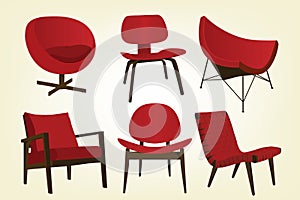 Vintage Red Chair Icons