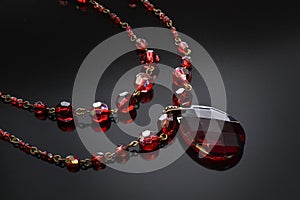 Vintage red crystal necklace