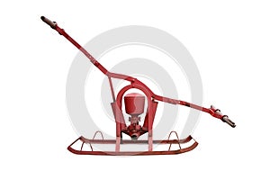 Vintage red fire pump isolated on a white background