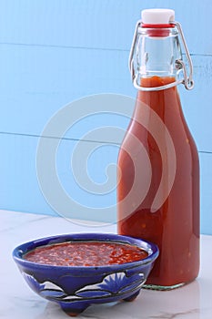 Vintage red hot sauce