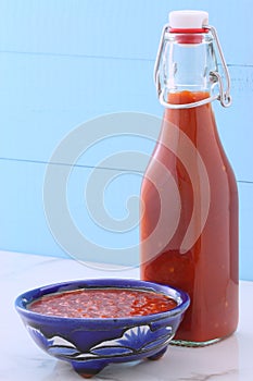 Vintage red hot sauce