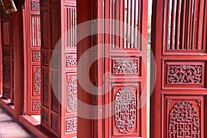 Vintage Red Patio Doors, Hue Citadel, Vietnam