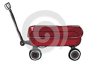 Vintage red Pull Mini Wagon illustration