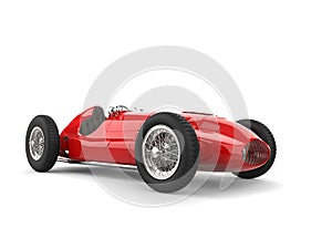 Vintage red race car restored to perfect condition