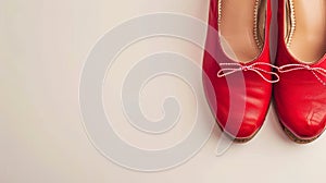 The vintage red shoes are on a white background