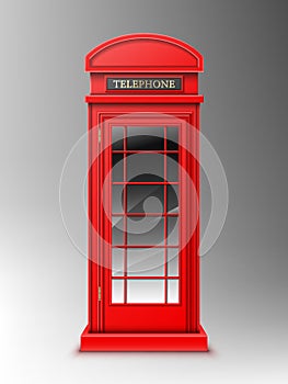 Vintage red telephone booth, London phone box