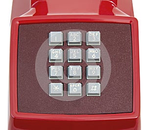 Vintage red telephone button keypad