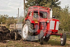 Vintage red tractor