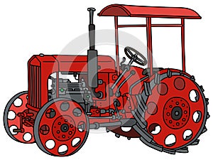 Vintage red tractor