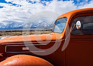 Vintage Red Truck and Restored Mess Hall,