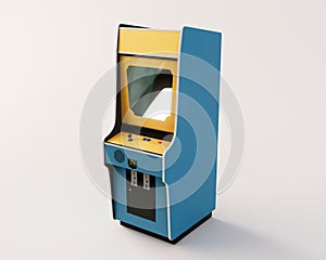A vintage red unbranded arcade machine photo