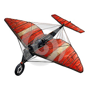 Vintage Red And White Propeller Airplane Ready for Flight