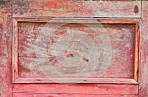 Vintage red wood sideboard door