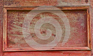 Vintage red wood sideboard door