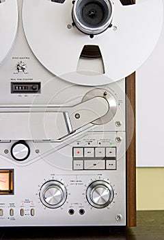 Vintage reel-to-reel tape recorder deck