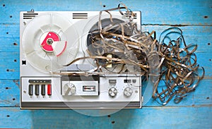 Vintage reel to reel tape recorder photo