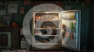 Vintage Refrigerator In A Nostalgic Room photo