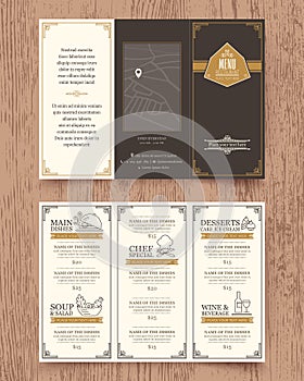 Vintage Restaurant menu design pamphlet template photo