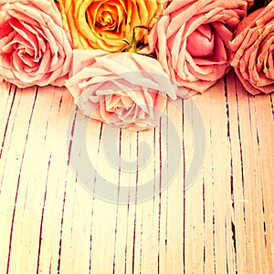 Vintage retro background with roses