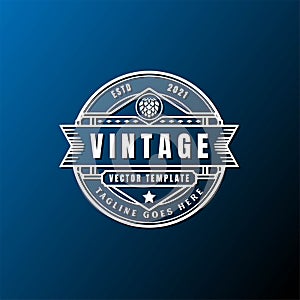 Vintage Retro Badge Emblem Label Stciker Logo Design Vector