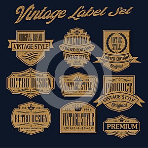 vintage and retro badge Label design collection grunt stamp Design Vintage vector Illustration  Set 38