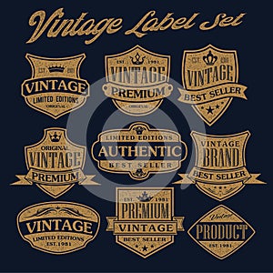 vintage and retro badge Label design collection grunt stamp Design Vintage vector Illustration  Set 38