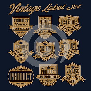 vintage and retro badge Label design collection grunt stamp Design Vintage vector Illustration  Set 38