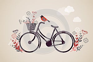 Vintage Retro Bicycle Background photo