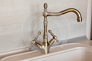 Vintage retro bronze water tap faucet