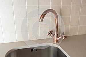 Vintage retro bronze water tap faucet