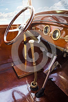 Vintage retro car interior photo