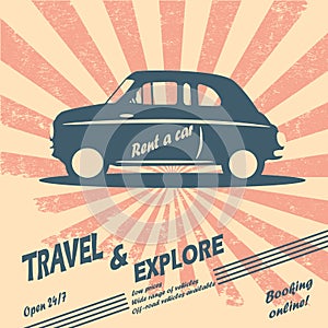 Vintage retro car vector