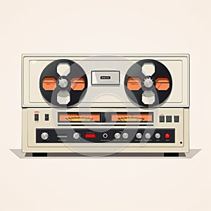 Vintage Retro Cassette Recorder On White Background photo