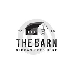 Vintage retro classic minimalist old barn farm logo icon vector template design