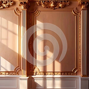 Vintage retro classical architectural detail with beautiful luxurious molding on wall