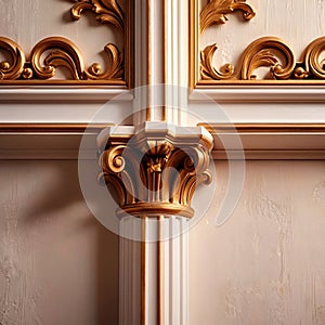 Vintage retro classical architectural detail with beautiful luxurious molding on wall