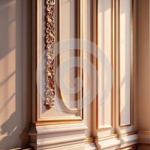 Vintage retro classical architectural detail with beautiful luxurious molding on wall