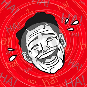 Vintage Retro Clipart : Lol, Man Laughing Out Loud