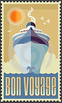 Vintage retro cruise ship