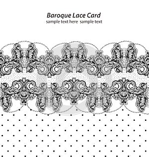 Vintage Retro delicate Lace card. Handmade ornament for invitations, prints, decor, greetingcards. Vector illustration