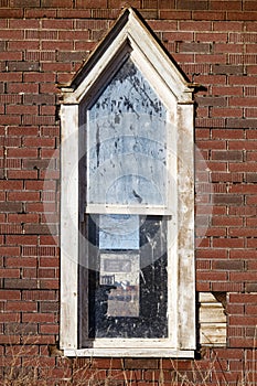 Old church window grungy wall