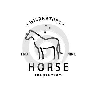 vintage retro hipster horse logo